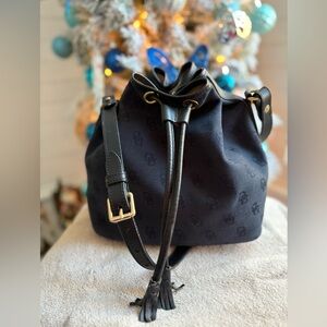 Dooney & Burke Navy and Black Greta Drawstring Bag